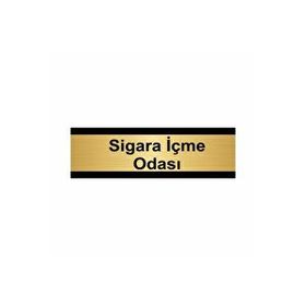 Özarslan Dizayn Sigara İçme Odası 5x20 cm Altın Renk Metal Yönlendirme Levhası
