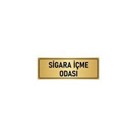 Özarslan Dizayn Sigara İçme Odası 5x20 cm Altın Renk Metal Yönlendirme Levhası