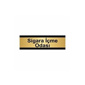 Özarslan Dizayn Sigara İçme Odası 7x20 cm Altın Renk Metal Yönlendirme Levhası