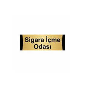 Özarslan Dizayn Sigara İçme Odası 7x20 cm Altın Renk Metal Yönlendirme Levhası