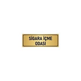 Özarslan Dizayn Sigara İçme Odası 7x20 cm Altın Renk Metal Yönlendirme Levhası