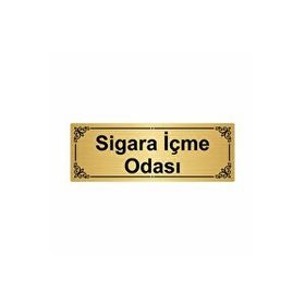 Özarslan Dizayn Sigara İçme Odası 7x20 cm Altın Renk Metal Yönlendirme Levhası