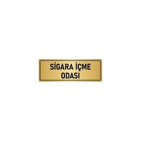 Özarslan Dizayn Sigara İçme Odası 7x20 cm Altın Renk Metal Yönlendirme Levhası