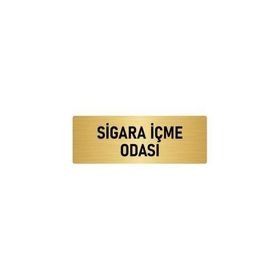 Özarslan Dizayn Sigara İçme Odası 7x20 cm Altın Renk Metal Yönlendirme Levhası