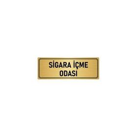 Özarslan Dizayn Sigara İçme Odası 7x20 cm Altın Renk Metal Yönlendirme Levhası