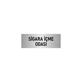 Özarslan Dizayn Sigara İçme Odası 7x20 cm Gümüş Renk Metal Yönlendirme Levhası