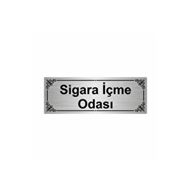 Özarslan Dizayn Sigara İçme Odası 7x20 cm Gümüş Renk Metal Yönlendirme Levhası