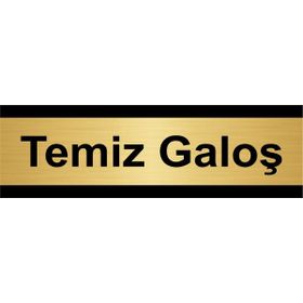 Özarslan Dizayn Temiz Galoş 10x20 cm Altın Renk Metal Yönlendirme Levhası