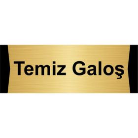 Özarslan Dizayn Temiz Galoş 10x20 cm Altın Renk Metal Yönlendirme Levhası