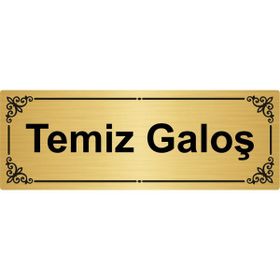 Özarslan Dizayn Temiz Galoş 7x20 cm Altın Renk Metal Yönlendirme Levhası