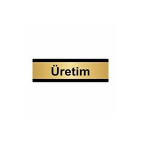 Özarslan Dizayn Üretim 7x20 cm Metal Altın Renk Metal Yönlendirme Levhası