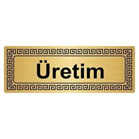 Özarslan Dizayn Üretim 7x20 cm Metal Altın Renk Metal Yönlendirme Levhası