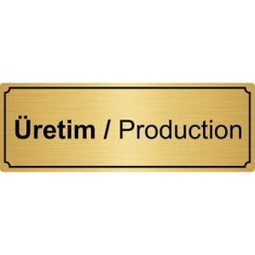 Özarslan Dizayn Üretim 7x20 cm Metal Altın Renk Metal Yönlendirme Levhası