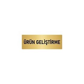 Özarslan Dizayn Ürün Geliştirme 10x20 cm Altın Renk Metal Yönlendirme Levhası