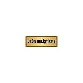 Özarslan Dizayn Ürün Geliştirme 10x20 cm Altın Renk Metal Yönlendirme Levhası