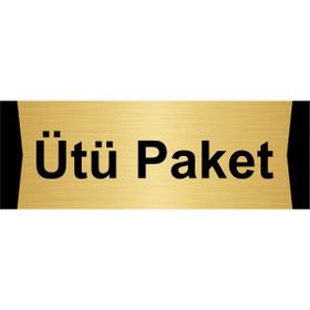 Özarslan Dizayn Ütü Paket 7x20 cm Altın Renk Metal Yönlendirme Levhası