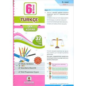 Özdebir Yayınları 6.Sınıf Türkçe Poşet Yaprak Test