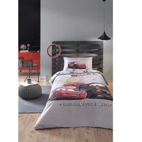 Özdilek 160x230 Cars On The Road Gri Lisanslı Kapitoneli Pamuk Tek Kişilik Çocuk Yatak Örtüsü