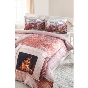 Özdilek 200x220 cm Bej Kış Çift Kişilik Soft Life Saten Nevresim Takımı