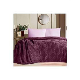 Özdilek 220x240 Çift Kişilik Mürdüm Trendy Art Deco Battaniye