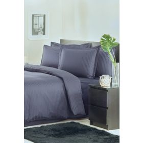 Özdilek 220x240 cm Line Koyu Mürdüm Battal Boy Saten Nevresim Takımı