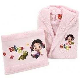 Özdilek 3-4 Yaş Niloya Heart Pembe Free Bornoz Seti