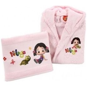 Özdilek 3-4 Yaş Niloya Heart Pembe Free Bornoz Seti