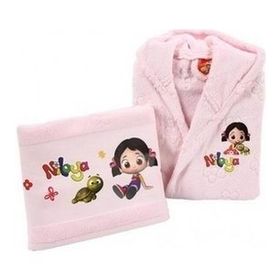 Özdilek 3-4 Yaş Niloya Heart Pembe Free Bornoz Seti