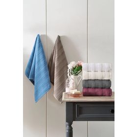 Özdilek 50x80 cm Mavi Land Kadife El Yüz Havlusu