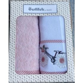 Özdilek 50x90 Daisy Border Pembe 2'li Kutulu Hediyelik Havlu