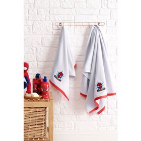 Özdilek 70x130 - 50x80 cm Spiderman Grey Kadife 2'li Havlu Seti