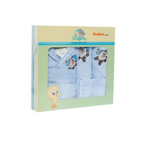 Özdilek 80x80 cm Tazmania Krem Nakışlı Bambu Yenidoğan Bebek Seti
