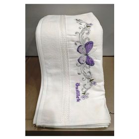 Özdilek Açelya Nakışlı 1 Adet 50x90 cm Beyaz El Havlusu