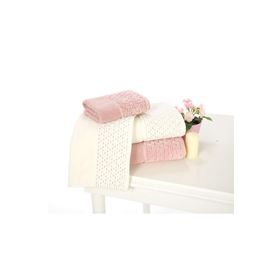 Özdilek Adria Krem Pembe 4 Parça Kadife Havlu Set