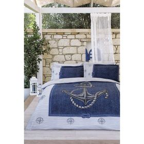 Özdilek Anchor Denim Ranforce Mavi Tek Kişilik Pike Takımı