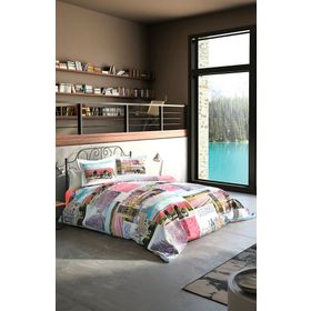 Özdilek Art Colorcity Saten Mercan Çift Kişilik Nevresim Takımı