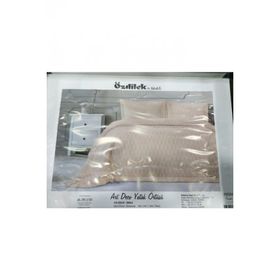 Özdilek Art Deco Nakışlı Kadife 180x240 cm Pudra Tek Kişilik Yatak Örtüsü