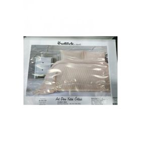 Özdilek Art Deco Nakışlı Kadife 180x240 cm Pudra Tek Kişilik Yatak Örtüsü