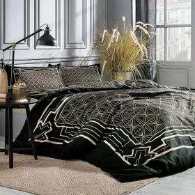 Özdilek Art Deco Softlife Saten Siyah Çift Kişilik Nevresim Takımı