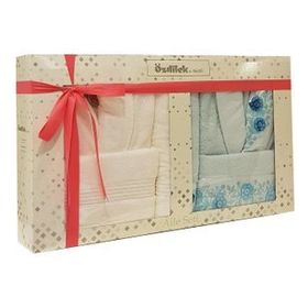 Özdilek Aster Mint Krem Papatya Aile Bornoz Set