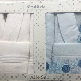Özdilek Aster Mint Krem Papatya Aile Bornoz Set