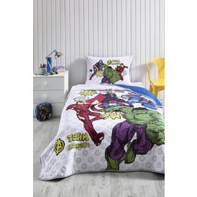 Özdilek Avengers Team 160x230 Beyaz Tek Kişilik Disney Lisanslı Çocuk Yatak Örtüsü