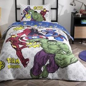Özdilek Avengers Team Disney Lisanslı Lastikli Fitted Çarşaf Tek Kişilik Çocuk Nevresim Takımı
