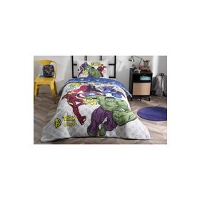 Özdilek Avengers Team Disney Lisanslı Lastikli Fitted Çarşaf Tek Kişilik Çocuk Nevresim Takımı