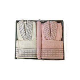 Özdilek BC105218 Graph Happy Set Pembe Krem Bornoz Seti