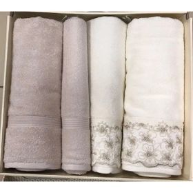 Özdilek Begonvil Krem Bej Banyo Havlu Takım 4 Parça Best Hamam Seti