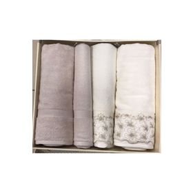 Özdilek Begonvil Krem Bej Banyo Havlu Takım 4 Parça Best Hamam Seti