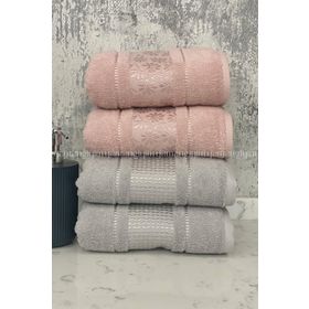 Özdilek Blossom 4 Adet Pembe-Gri El-Yüz Havlusu