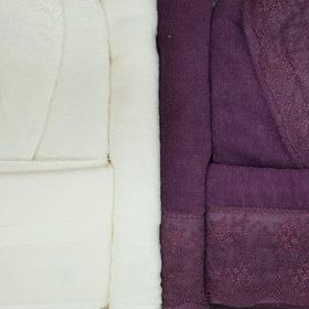 Özdilek Branch Krem-Mürdüm Aile Bornoz Set