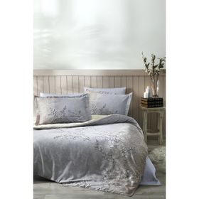 Özdilek Brise Azul Pastoral Mavi Saten Çift Kişilik Nevresim Takımı